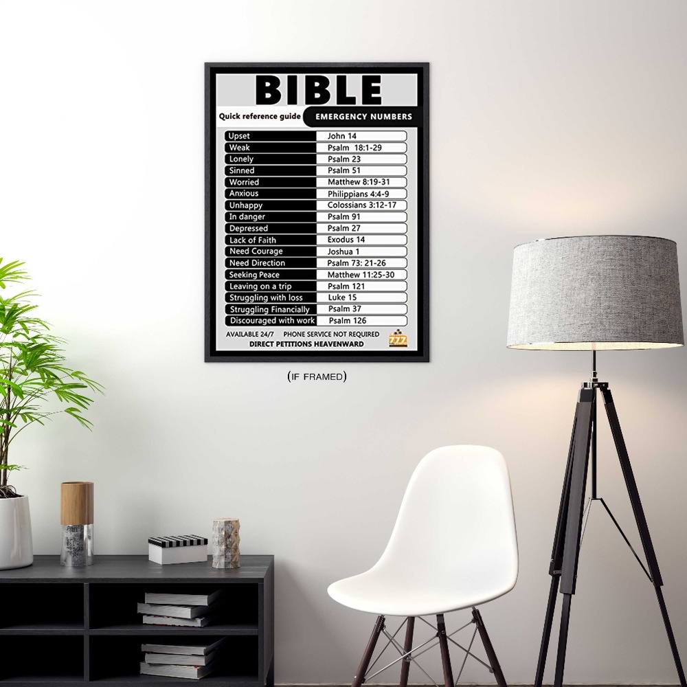 Bible Emergency Numbers Poster Bible Verse (18x24)